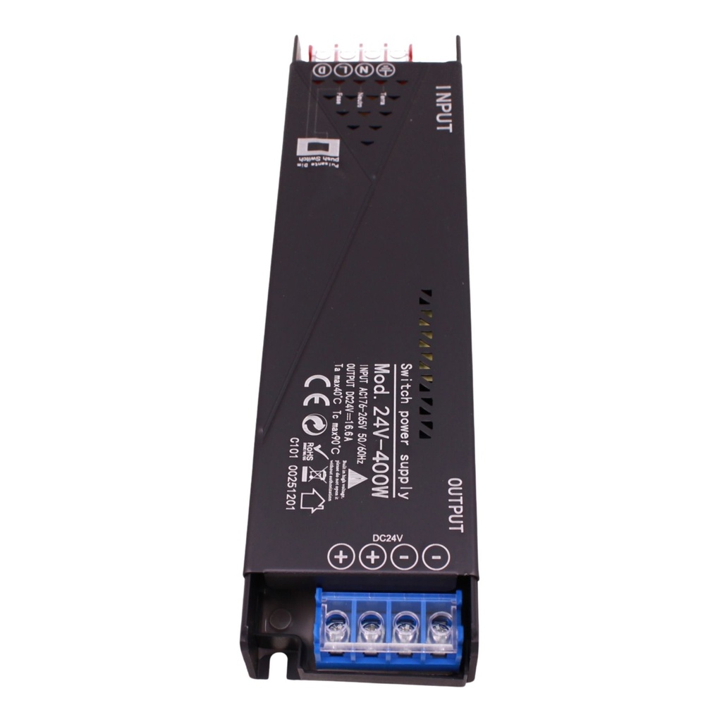 Alimentatore Trasformatore 24V Push Dimmer, Dimmerabile Con Pulsante Normalmente Aperto (10-100%), Input 220V IP20, 2 Uscite Da 24V, Disponibili 100W 200W 300W 400W