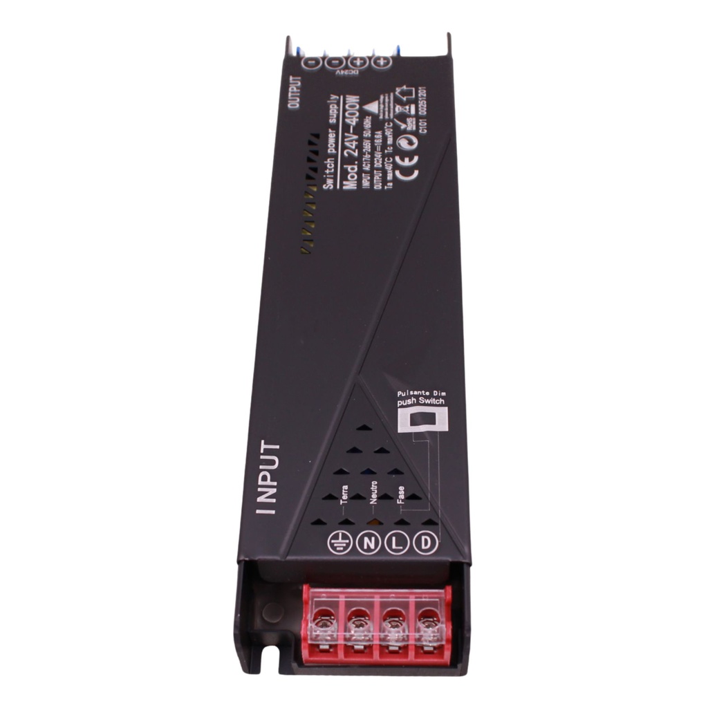 Alimentatore Trasformatore 24V Push Dimmer, Dimmerabile Con Pulsante Normalmente Aperto (10-100%), Input 220V IP20, 2 Uscite Da 24V, Disponibili 100W 200W 300W 400W