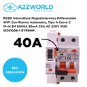 RCBO Interruttore Magnetotermico Differenziale WIFI Con Riarmo Automaico, Tipo A Curva C 1P+N 3M 6000A 30mA C6A AC 230V IP20 IEC61009-1 GYR9NM, Disponibili 40A 50A 63A