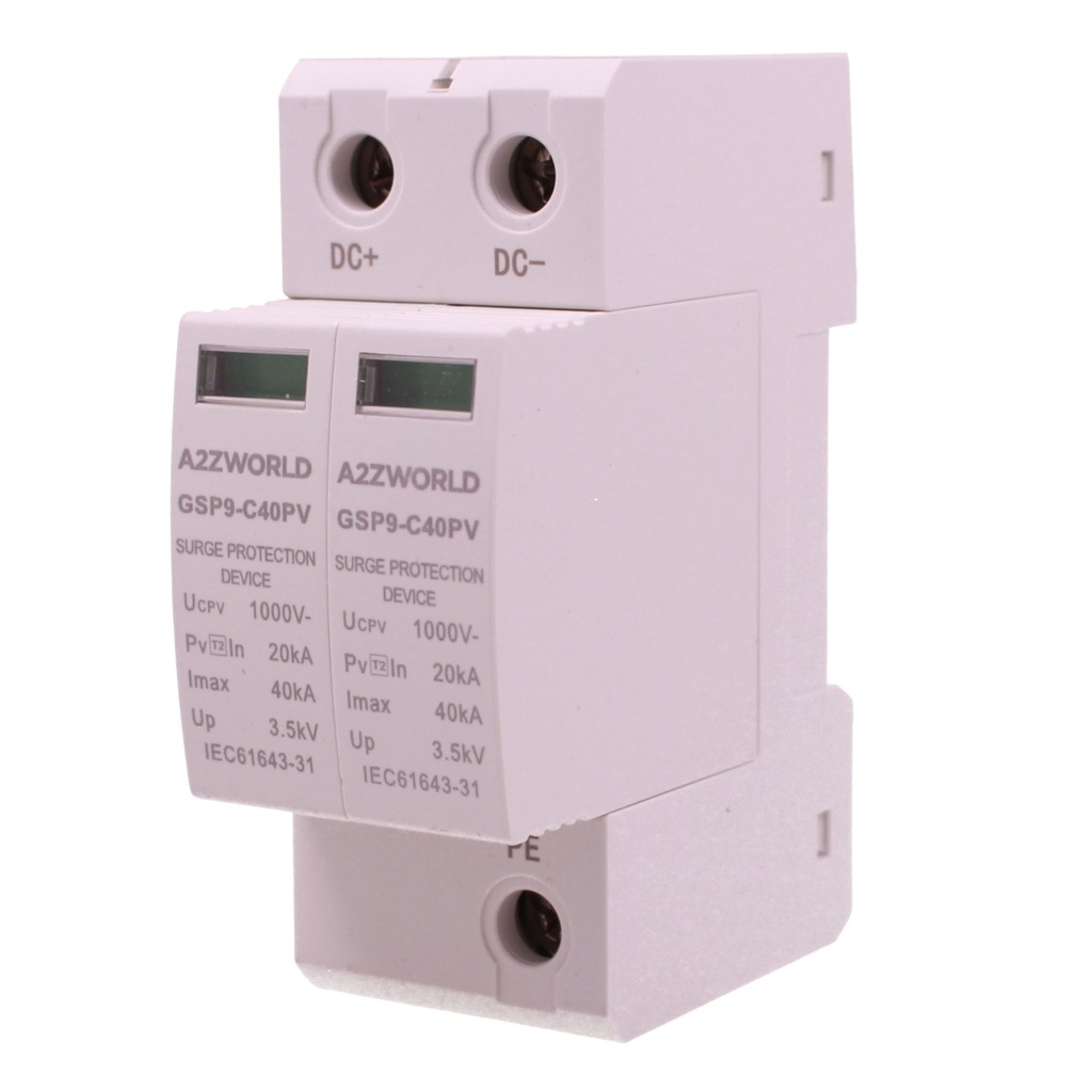 A2ZWORLD SPD Scaricatore di Sovratensione DC 1000V 2P 2M 40kA IP20
