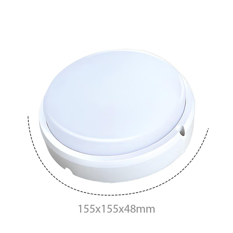 Plafoniera Led Lampada Da Parete Soffitto IP54 Rotondo 12W 1155LM Bulkhead Per Condominio D150X47mm, Disponibili 3000K 6500K