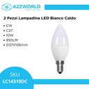 2 Pezzi Lampadina LED E14 C37 Candela 10W 950LM D37X106mm, Disponibili 3000K 4200K 6500K