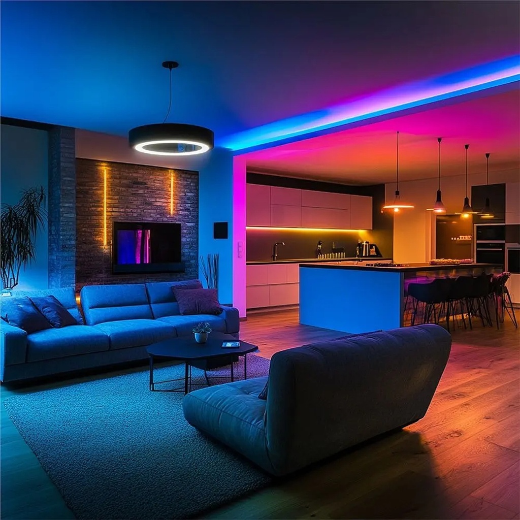 Kit Striscia Led Neon Flex RGB Magic Smart 3W/m 5m 30LED/m USB 5V con Telecomando SKU-24050