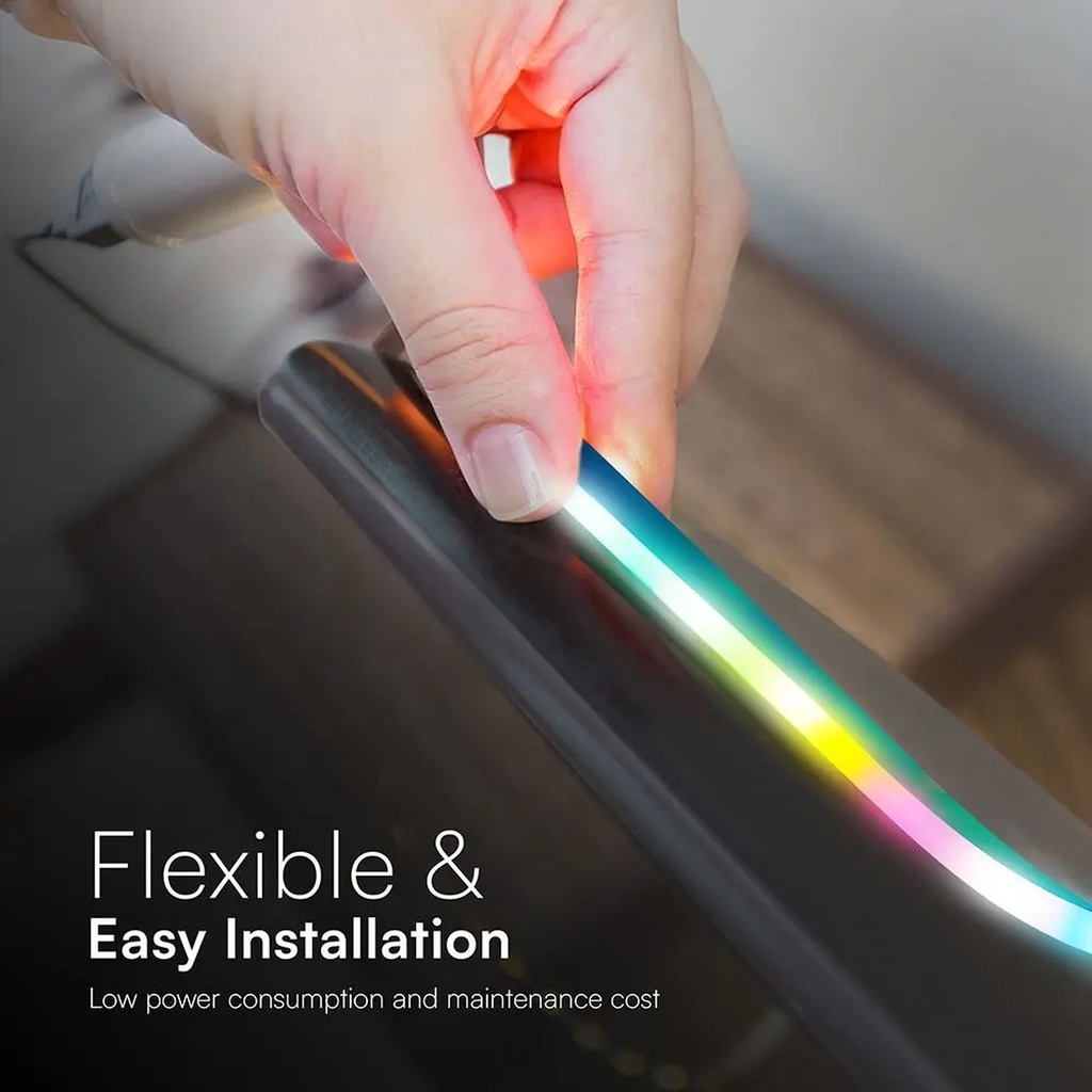 Kit Striscia Led Neon Flex RGB Magic Smart 3W/m 5m 30LED/m USB 5V con Telecomando SKU-24050