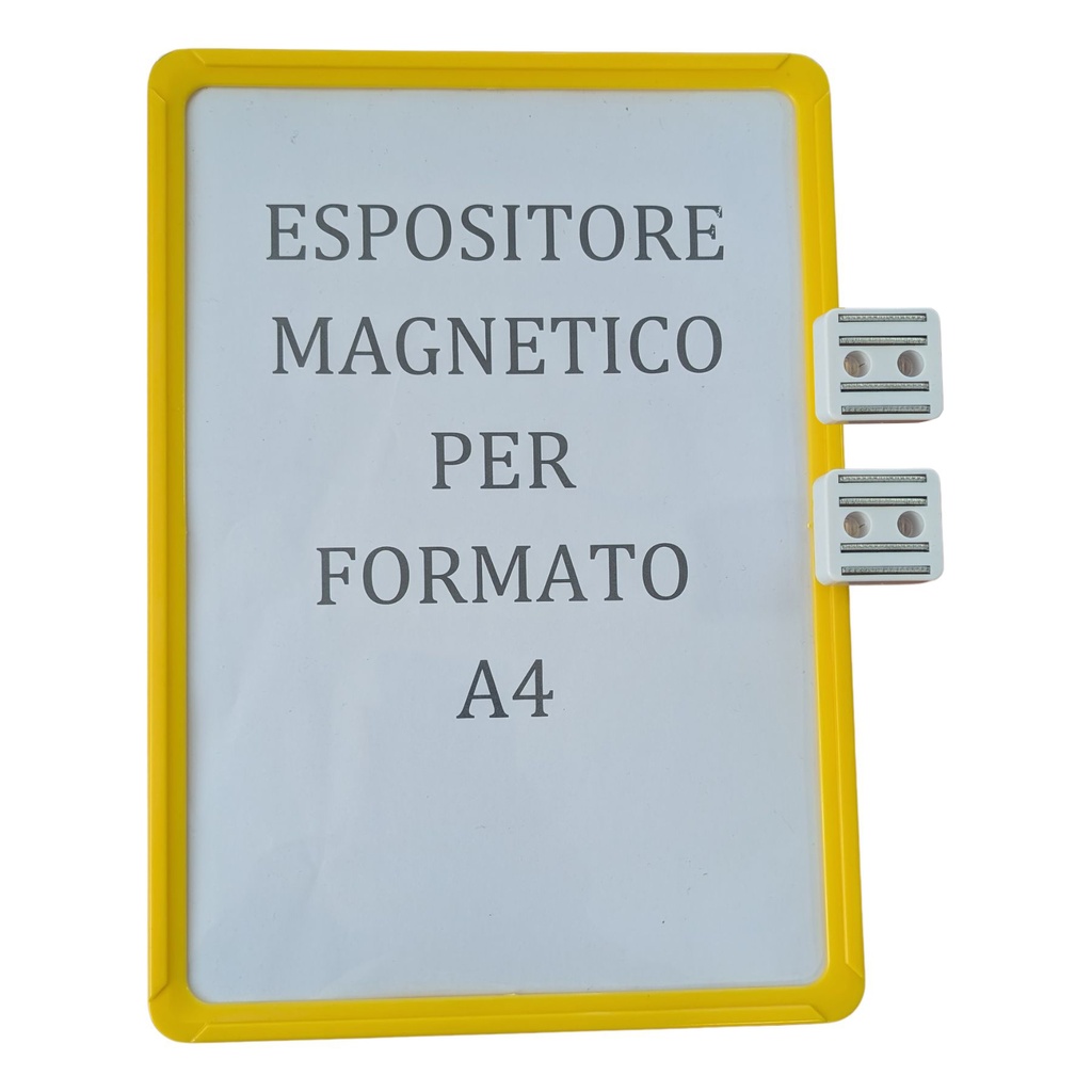 Espositore Magnetico Per Etichette A4 Cornice Nera e Protezione in Plastica, Cartellini Prezzi Cancellabili Per Magazzino e Supermercati, Accessori Per Scaffalature Base Magnetica Doppia