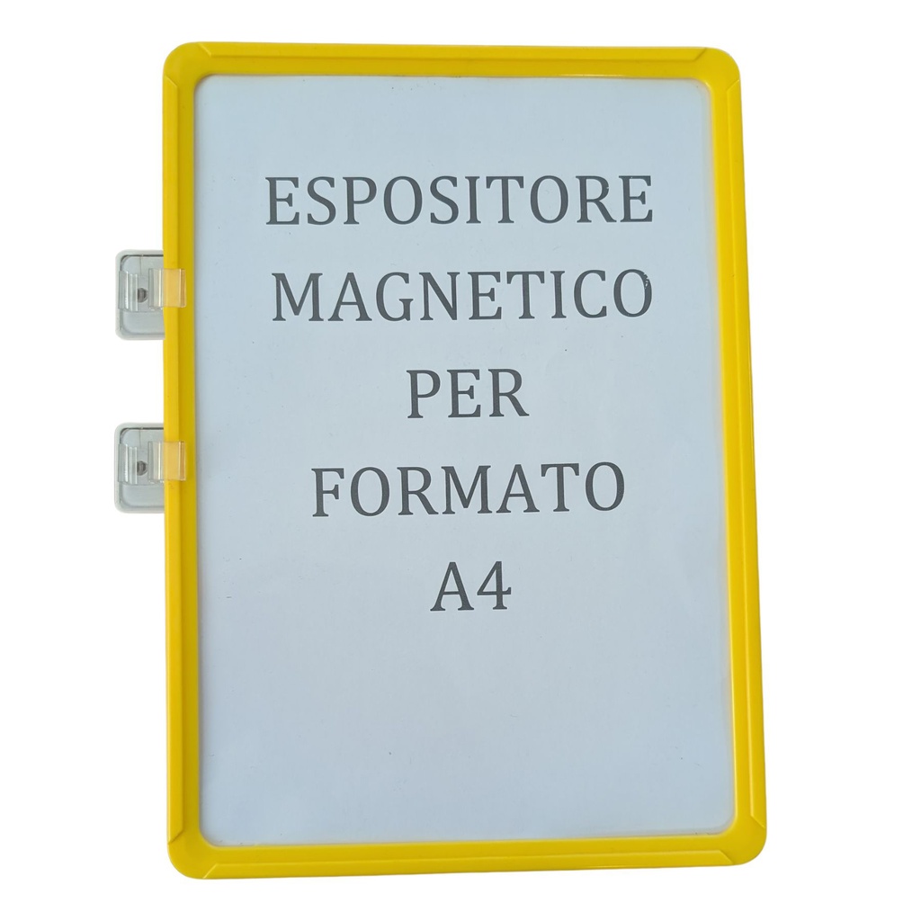 Espositore Magnetico Per Etichette A4 Cornice Nera e Protezione in Plastica, Cartellini Prezzi Cancellabili Per Magazzino e Supermercati, Accessori Per Scaffalature Base Magnetica Doppia