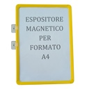 Espositore Magnetico Per Etichette A4 Cornice Nera e Protezione in Plastica, Cartellini Prezzi Cancellabili Per Magazzino e Supermercati, Accessori Per Scaffalature Base Magnetica Doppia