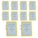 10 Pezzi di Espositore Magnetico Per Etichette A4 Cornice Nera e Protezione in Plastica, Cartellini Prezzi Cancellabili Per Magazzino e Supermercati, Accessori Per Scaffalature Base Magnetica Doppia