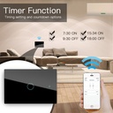 Interruttore Da Scatola 503, Touch Nero, WIFI 2.4G+BLE+RF 433MHz, Bluetooth BLE Mesh, TUYA Smart Life, 220V 10A, 120X72X38mm Per Scatola 503, IP20, Disponibili 1,2,3 Tasti