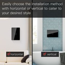 Interruttore Da Scatola 503, Touch Nero, WIFI 2.4G+BLE+RF 433MHz, Bluetooth BLE Mesh, TUYA Smart Life, 220V 10A, 120X72X38mm Per Scatola 503, IP20, Disponibili 1,2,3 Tasti