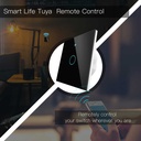 Interruttore Da Scatola 502, Touch Nero, WIFI 2.4G+BLE+RF 433MHz, Bluetooth BLE Mesh, TUYA Smart Life, 220V 10A, 86X86X30mm Per Scatola 502, IP20,Disponibili 1,2,3 Tasti