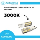 2 Pezzi Lampade Led G9 220V 4W 400LM Bianco Caldo 3000K 32 Smd 2835