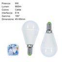 2 PZ Lampadina A Led, Lampadina E14 P45 G45 9W Luce Calda 860 Lumen, Disponibili 3000K 4200K 6500K