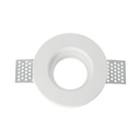 Portafaretto In Gesso Da Incasso, Rotondo 100X30mm Bianco Verniciabile Portalampada GU10 e Connettore Fast Incluso