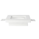 Portafaretto In Gesso Da Incasso, Quadrato 100X100X30mm Bianco Verniciabile Portalampada GU10 e Connettore Fast Incluso