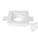 Portafaretto In Gesso Da Incasso, Quadrato 100X100X30mm Bianco Verniciabile Portalampada GU10 e Connettore Fast Incluso