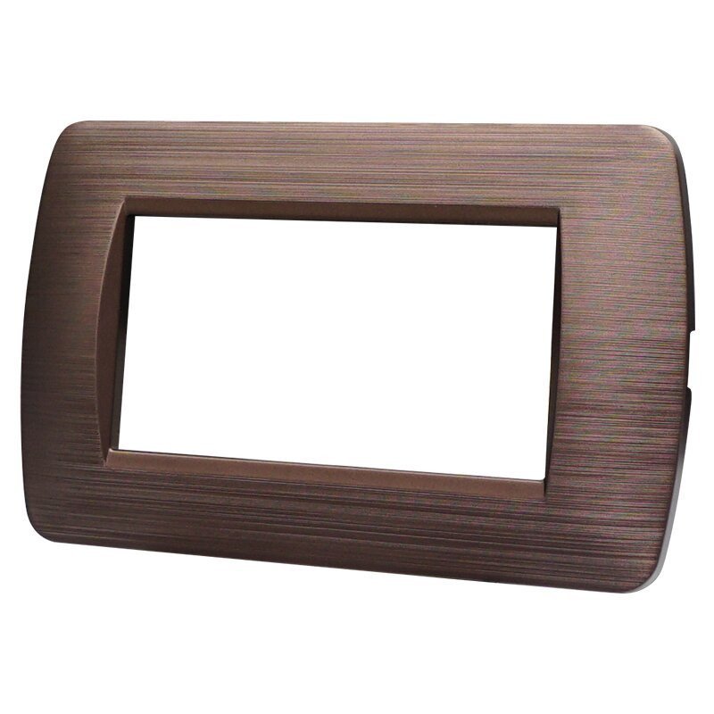 Placca Plastica ETTROIT Serie Space 4 Posti/Moduli 504, Modello Satinato, Compatibile Con Bticino Living, Disponibili Bianco Bronzo Oro Nero Silver - BLN85410