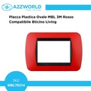 Placca Plastica Ovale MBL 3 Moduli/Posti Compatibile Bticino Living 17 Colori Disponibili - MBL70314