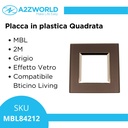 Placca Quadrata In Vetro Temperato MBL 2 Moduli/Posti Compatibile Bticino Living 3 Colori Disponibili - MBL84213