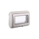 Placca con Coperchio Supporto Stango Idrobox IP55 Grigio 4 Posti 504 Compatibile Con Bticino Living Tech - BLG2704