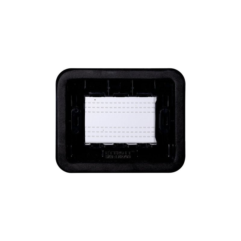Placca con Coperchio Supporto Stango Idrobox IP55 Nero 3 Posti 503 Compatibile Con Bticino Living International - BLN2703