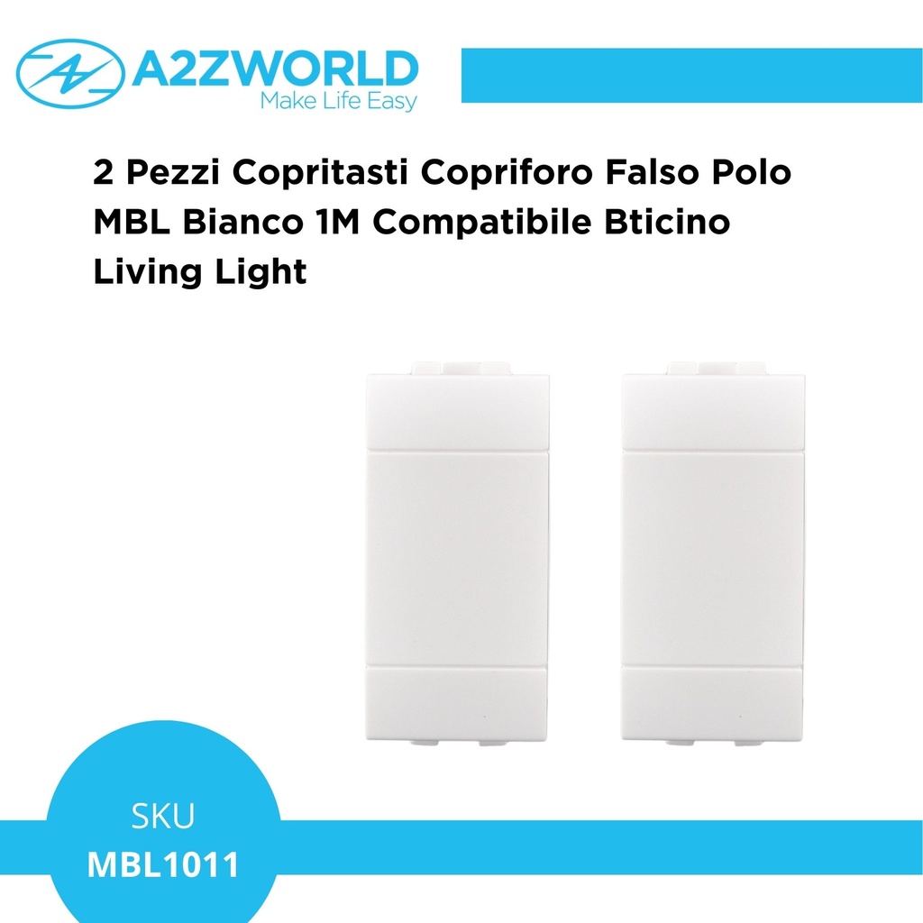 Serie Civile A2ZWORLD MBL Bianco Compatibile Con Bticino Living Light - MBL1011