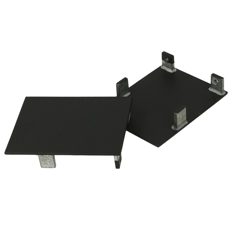 Coppia Tappi  Coperture Termine Colore Nero Per Chiusure Profilo Alluminio BA5570B