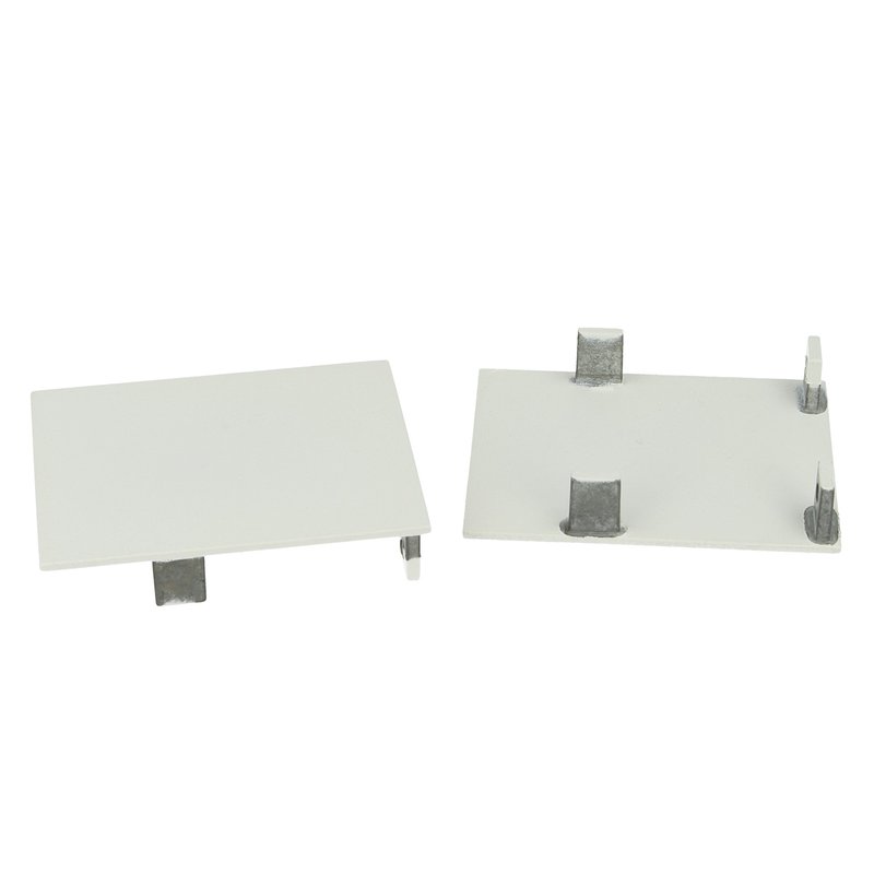 Coppia Tappi Coperture Termine Colore Bianco Per Chiusure Profilo Alluminio BA5570W