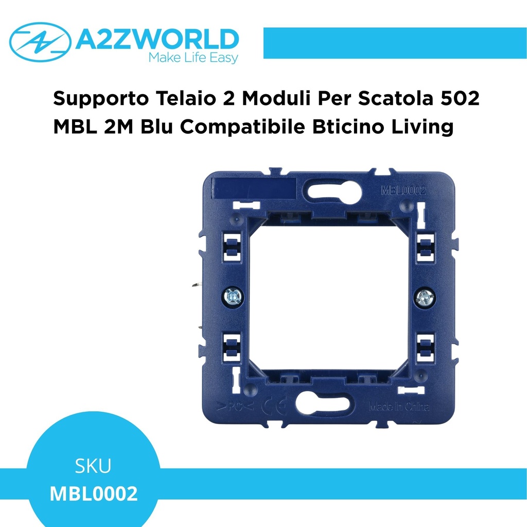 Supporto Telaio A2ZWORLD Per Serie Civile MBL Compatibile Con Bticino Living - MBL0002