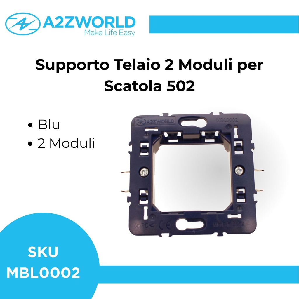 Supporto Telaio A2ZWORLD Per Serie Civile MBL Compatibile Con Bticino Living - MBL0002