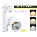 Faretto LED Binario Trifase 30W CCT 2700K-4000K-6000K CRI90 24° Disponibili Nero/Bianco