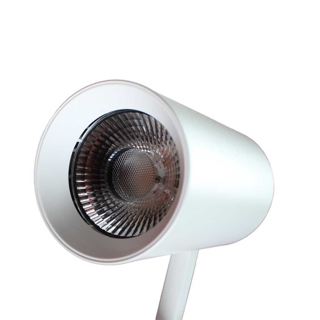 2 Pezzi Faro Led Binario Monofase 30W 2600LM 220V, Angolo 38° CRI>90, D80X138mm, 3000K o 4000K, Carcassa Bianca