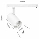 Kit 2 Faretti LED Binario Trifase 30W 4000lm CRI>90 UGR<19 120° Bianco 3000K/4000K