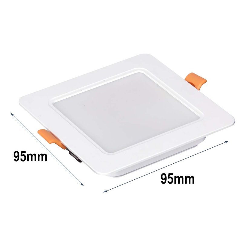 Faretto LED quadrato da incasso 5W, 500 lm, 95x95 mm, foro 75–90 mm - FP22405N