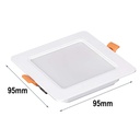 Faretto LED quadrato da incasso 5W, 500 lm, 95x95 mm, foro 75–90 mm - FP22405N