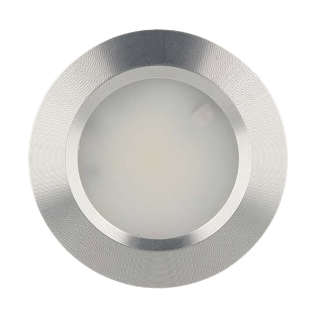 Mini Faretto LED da Incasso 3W, 420 Lumen, DC 10-30V, Foro 50 mm, Carcassa Argento Satinato - FP2013C