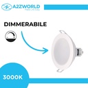 3 Faretti LED da Incasso Dimmerabili 5W 220V Rotondi Bianco D87mm H36mm Foro 70mm IP65 - FP8705WC