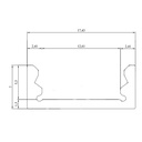 2 Metri Profilo Barra Alluminio Anodizzato Standard 17,4X7mm Colore Nero Interno 12mm