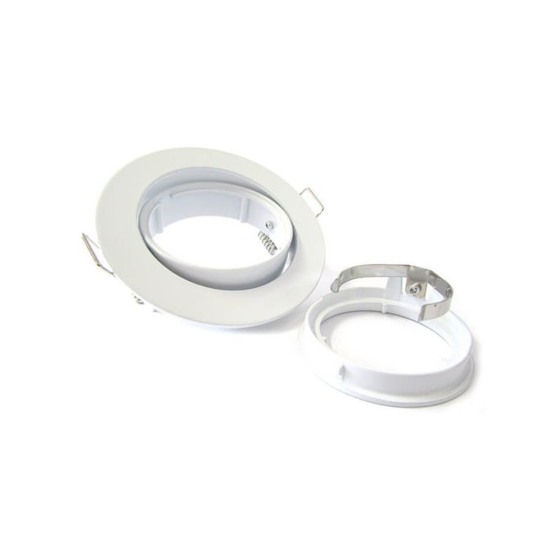 Porta Faretto Led GU10 MR16 Orientabile Rotondo Con Ghiera Foro 80mm Ø94 - CL0001