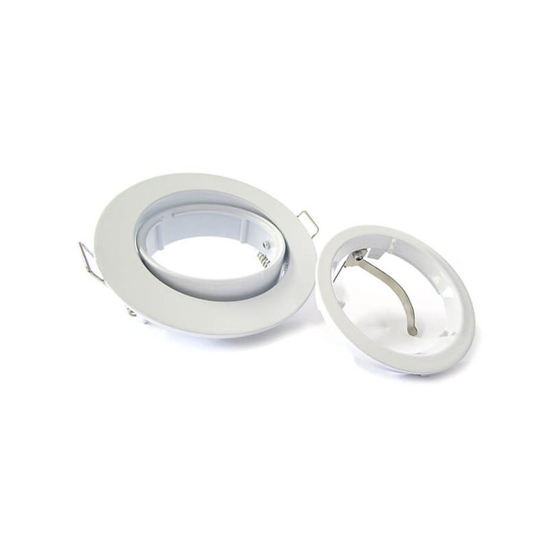 Porta Faretto Led GU10 MR16 Orientabile Rotondo Con Ghiera Foro 80mm Ø94 - CL0001