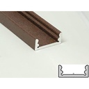 3 Metri Profilo Barra Alluminio Anodizzato Standard 17,4X7mm Colore Corten Interno 12mm