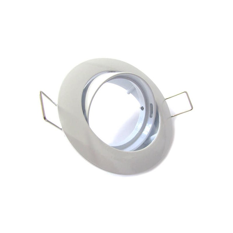 Porta Faretto Led GU10 MR16 Orientabile Rotondo Con Molla Foro 75mm D84X36mm - CL0004