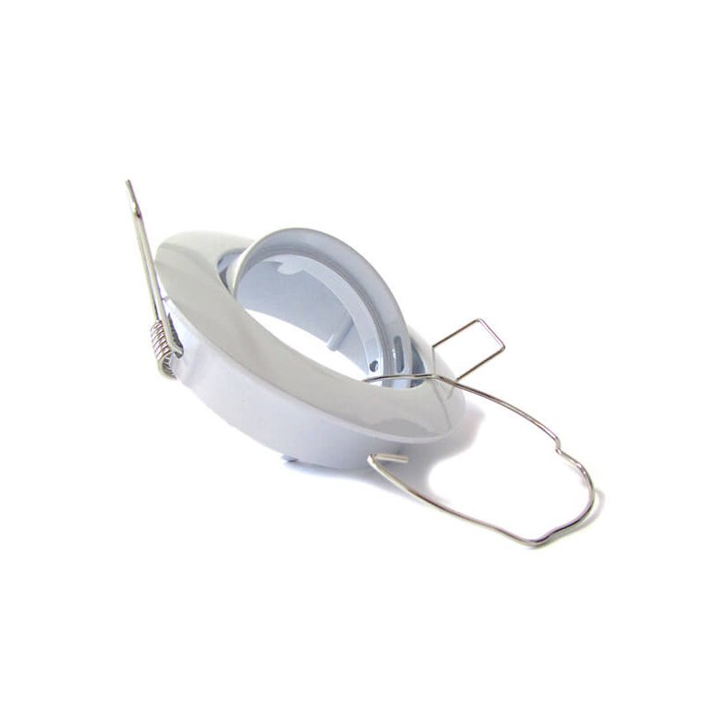 Porta Faretto Led GU10 MR16 Orientabile Rotondo Con Molla Foro 75mm D84X36mm - CL0004