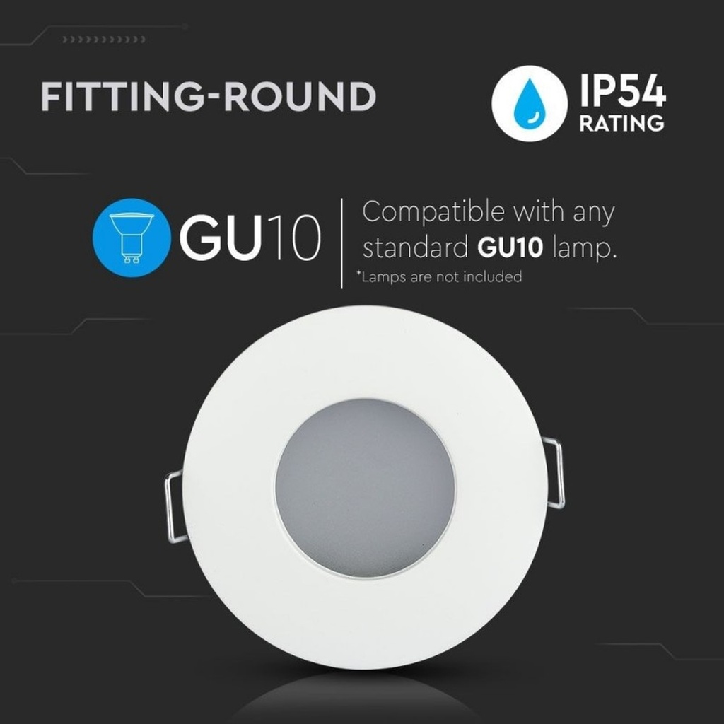 Portafaretto LED da Incasso IP54 Rotondo GU10 MR16, Foro 75 mm, Ø84 Lega Zinco - CL0024
