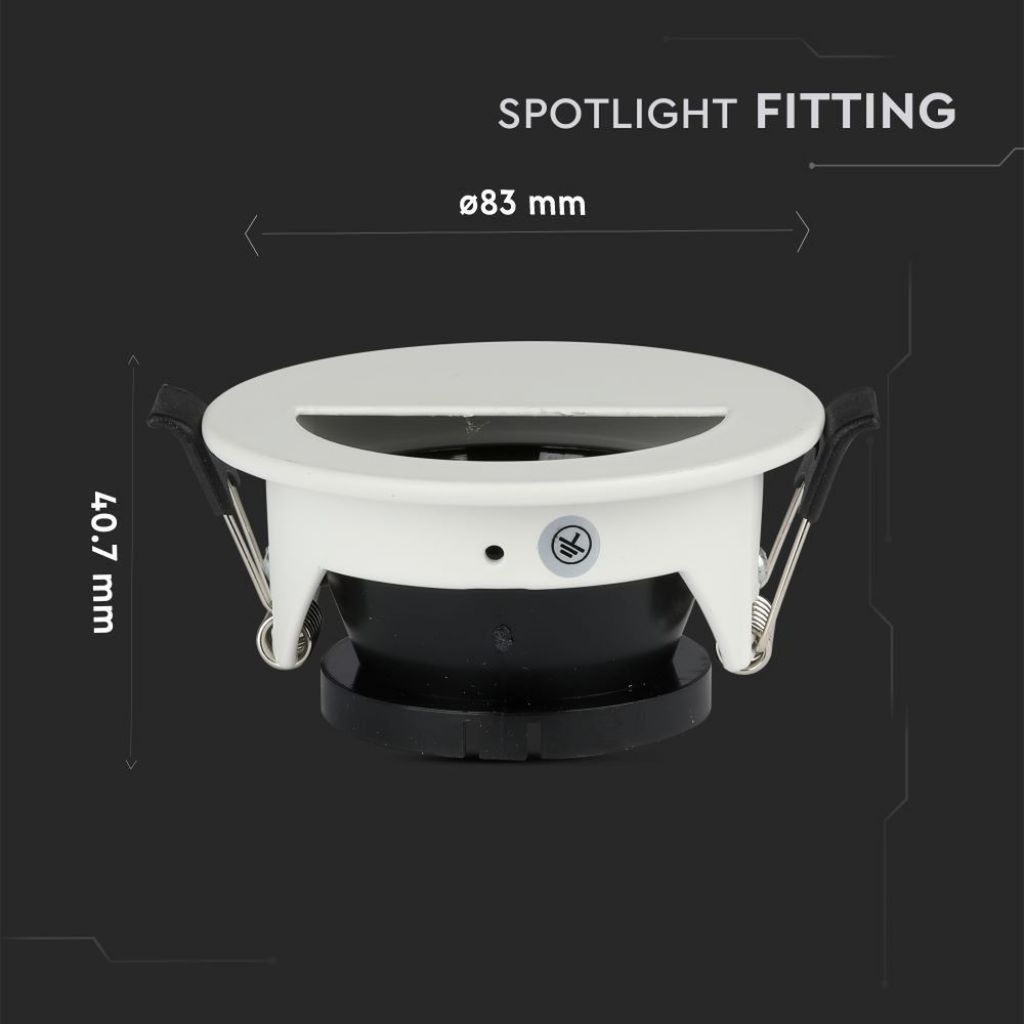 Portafaretto LED da Incasso GU10 Mezza Luna Orientabile, Ø83 Foro 75 mm Alluminio - CL0031