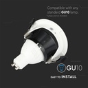 Portafaretto LED da Incasso GU10 Mezza Luna Orientabile, Ø83 Foro 75 mm Alluminio - CL0031