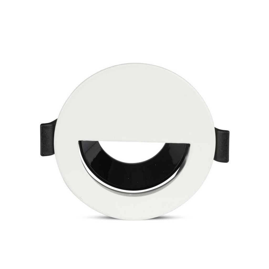 Portafaretto LED da Incasso GU10 Mezza Luna Orientabile, Ø83 Foro 75 mm Alluminio - CL0031