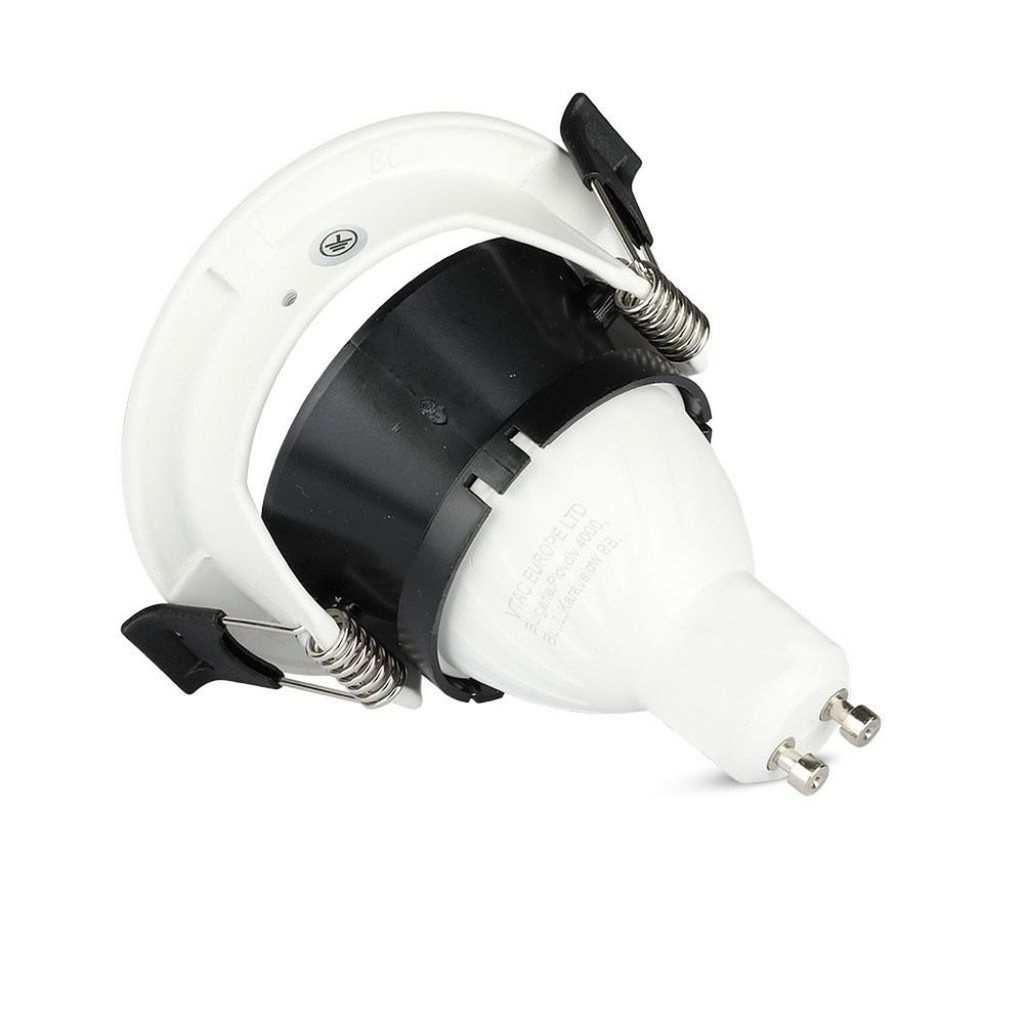 Portafaretto LED da Incasso GU10 Mezza Luna Orientabile, Ø83 Foro 75 mm Alluminio - CL0031