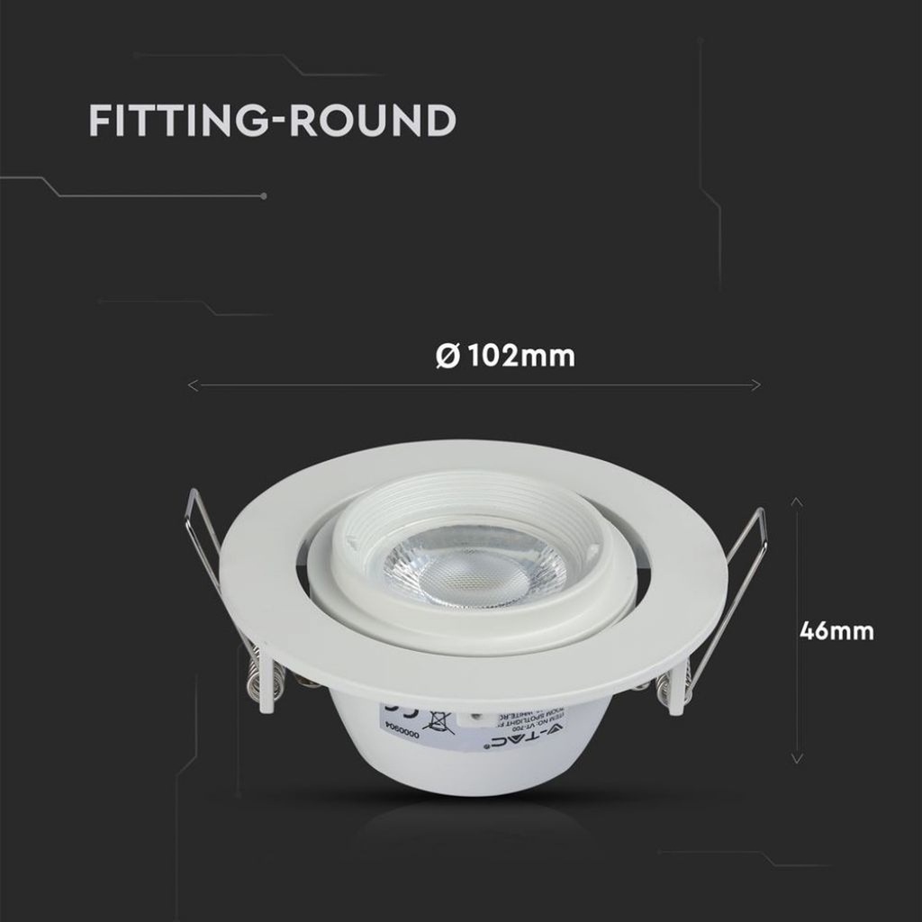 Portafaretto LED da Incasso Orientabile GU10 MR16, Foro 93 mm, Ø102 Alluminio - CL0061