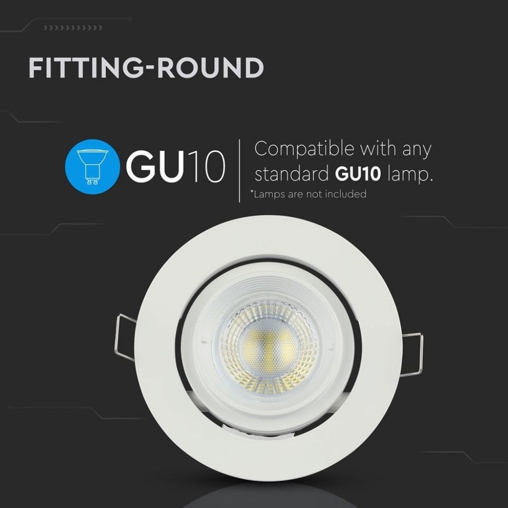 Portafaretto LED da Incasso Orientabile GU10 MR16, Foro 93 mm, Ø102 Alluminio - CL0061